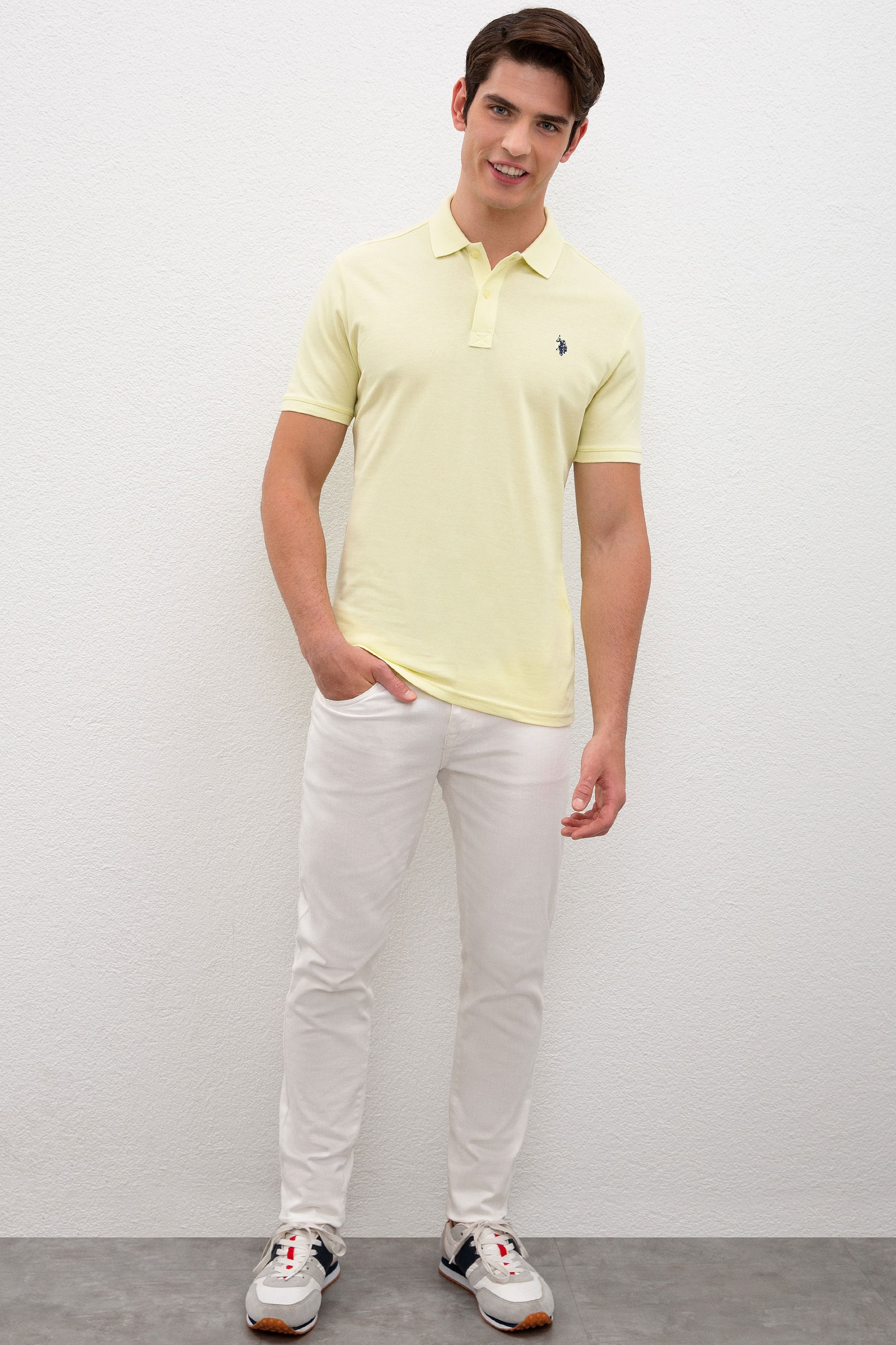 Erkek Su Yeşili Basic Polo Yaka Tişört
