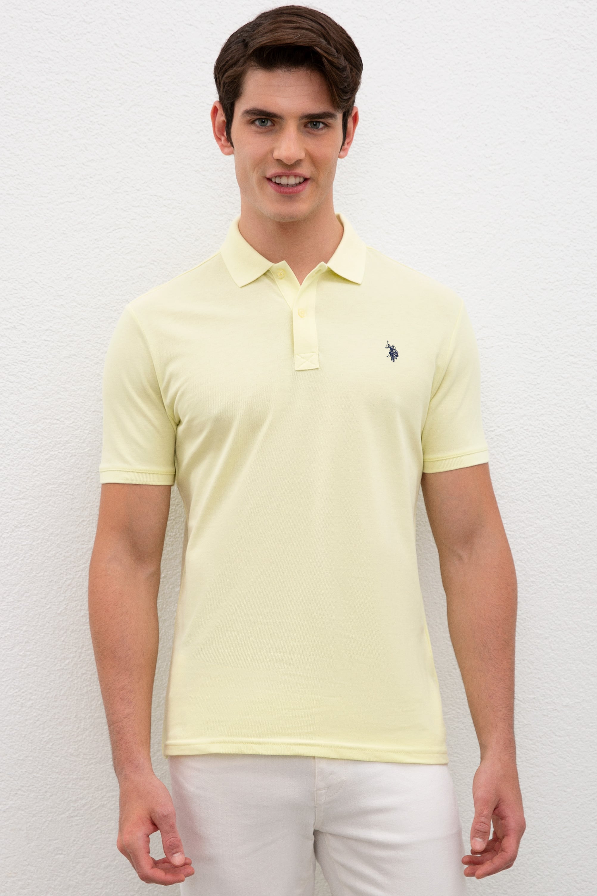 Erkek Su Yeşili Basic Polo Yaka Tişört - Image 1