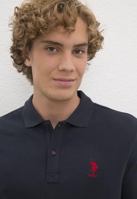 Erkek Koyu Lacivert Polo Yaka Basic T-Shirt - 50222632398