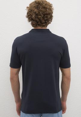 Erkek Koyu Lacivert Polo Yaka Basic T-Shirt - 50222632398