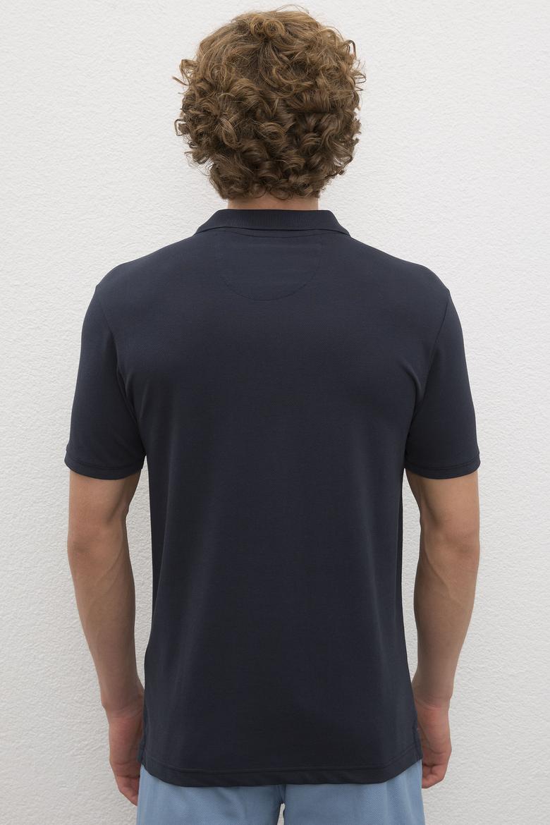 Erkek Koyu Lacivert Polo Yaka Basic T-Shirt - 50222632398