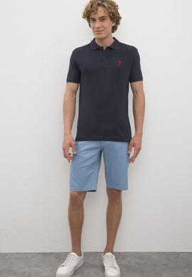 Erkek Koyu Lacivert Polo Yaka Basic T-Shirt - 50222632398