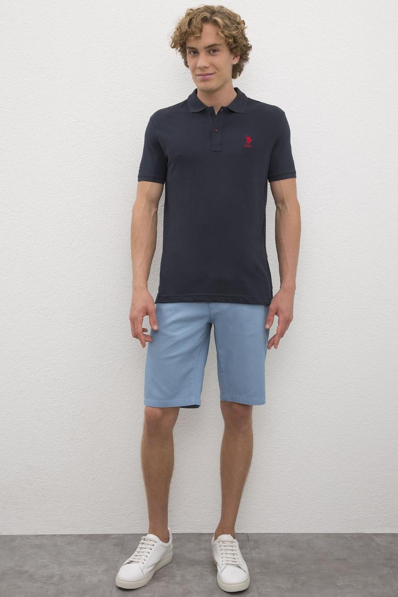 Erkek Koyu Lacivert Polo Yaka Basic T-Shirt - 50222632398