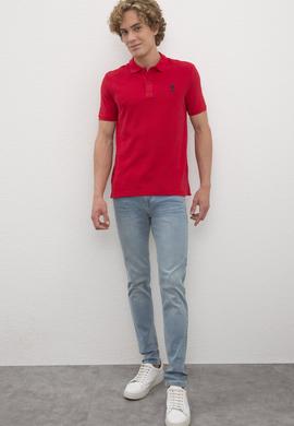 Erkek Kırmızı Polo Yaka Basic T-Shirt - 50222632328