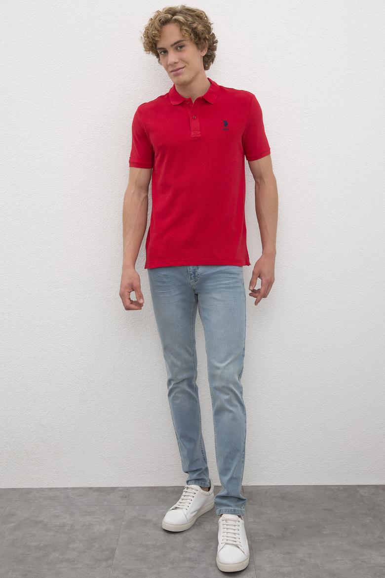 Erkek Kırmızı Polo Yaka Basic T-Shirt - 50222632328
