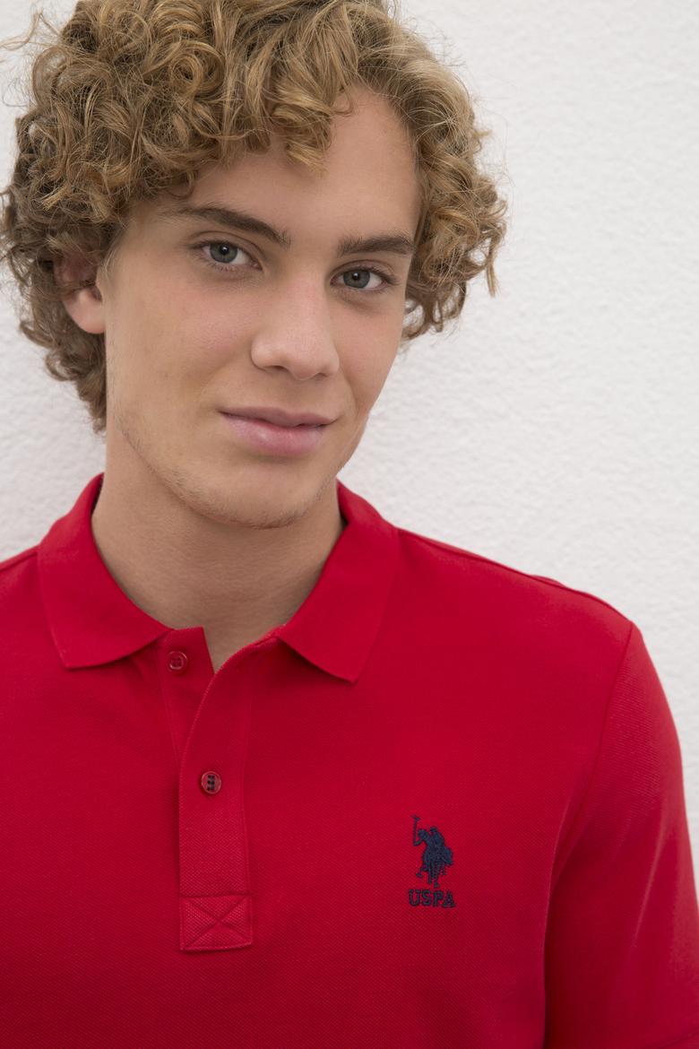 Erkek Kırmızı Polo Yaka Basic T-Shirt - 50222632328