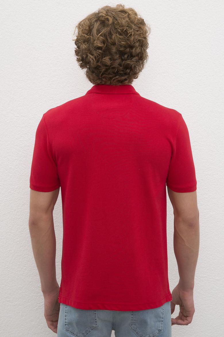 Erkek Kırmızı Polo Yaka Basic T-Shirt - 50222632328