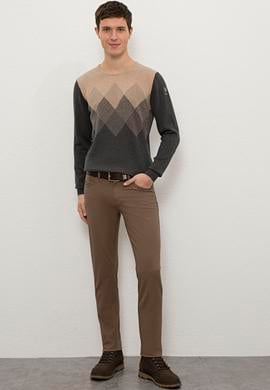 Erkek Antrasit Melanj Bisiklet Yaka Triko Kazak - 50228387004