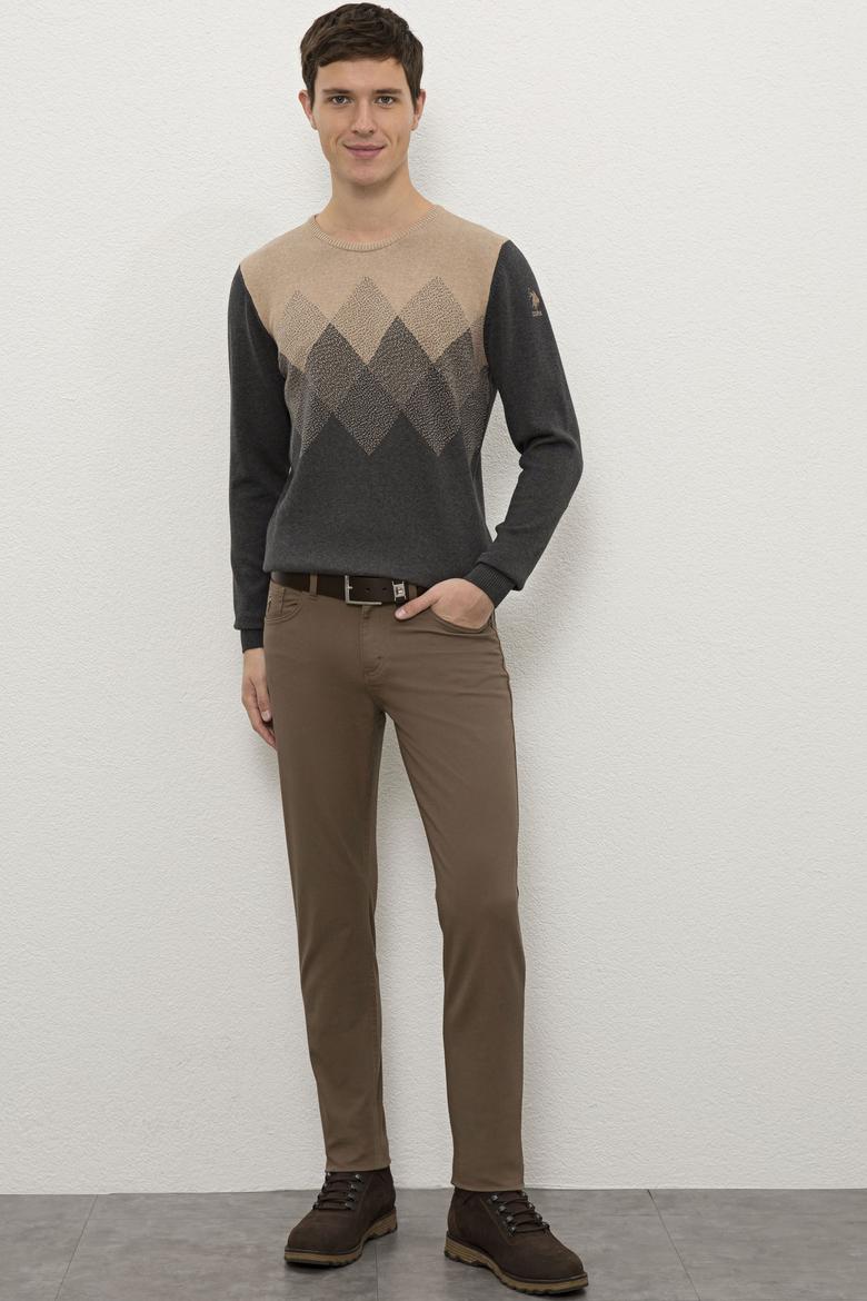 Erkek Antrasit Melanj Bisiklet Yaka Triko Kazak - 50228387004