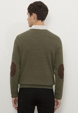 Erkek Koyu Haki Melanj Kazak - 50228357019