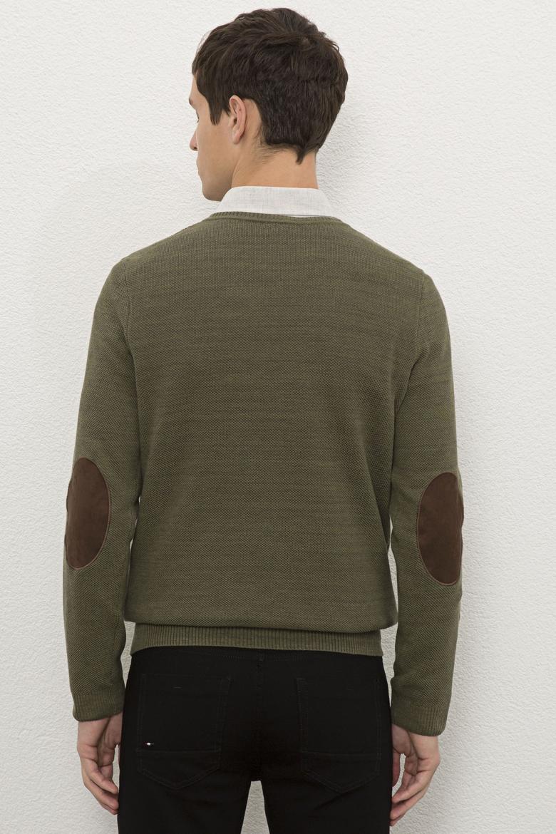 Erkek Koyu Haki Melanj Kazak - 50228357019