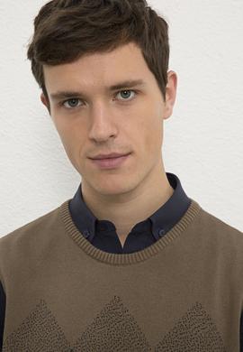 Erkek Lacivert Bisiklet Yaka Triko Kazak - 50228387017