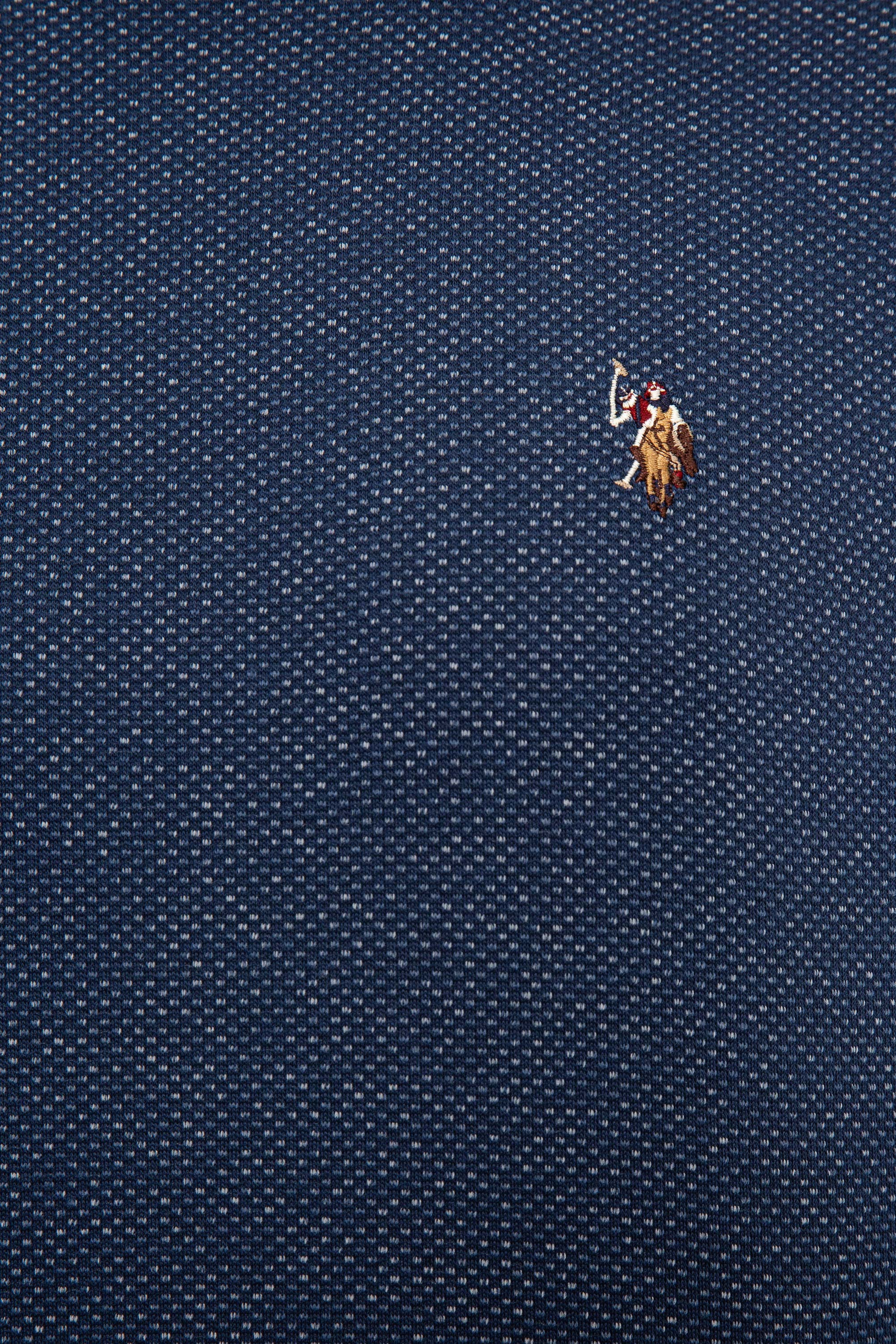 Erkek İndigo Bisiklet Yaka Sweatshirt - Image 5
