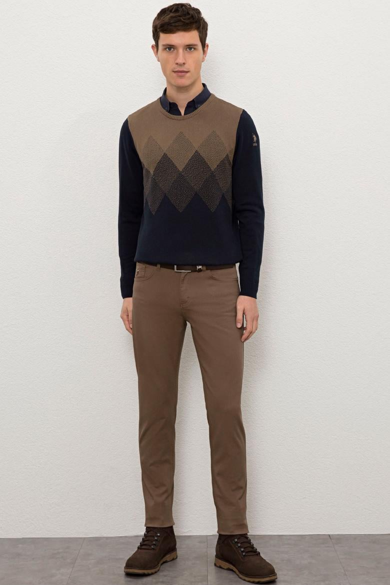 Erkek Lacivert Bisiklet Yaka Triko Kazak - 50228387017