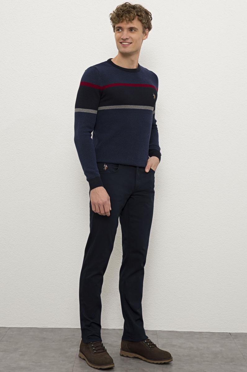 Erkek Lacivert Kanvas Pantolon