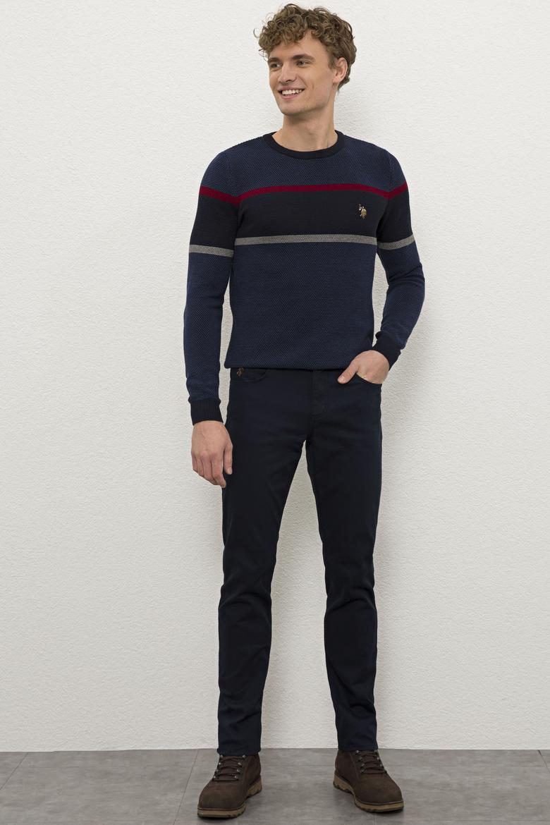 Erkek Lacivert Kanvas Pantolon