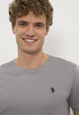 Erkek Gri Basic Tişört - 50222613011