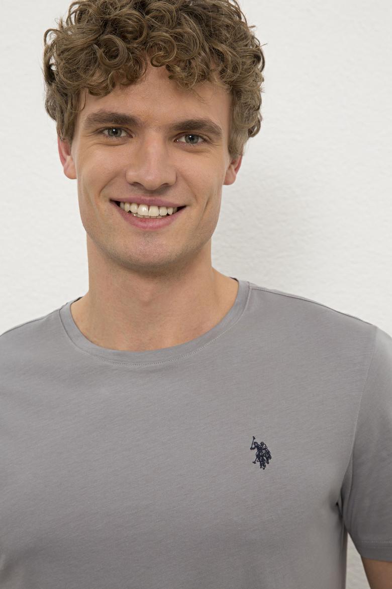 Erkek Gri Basic Tişört - 50222613011