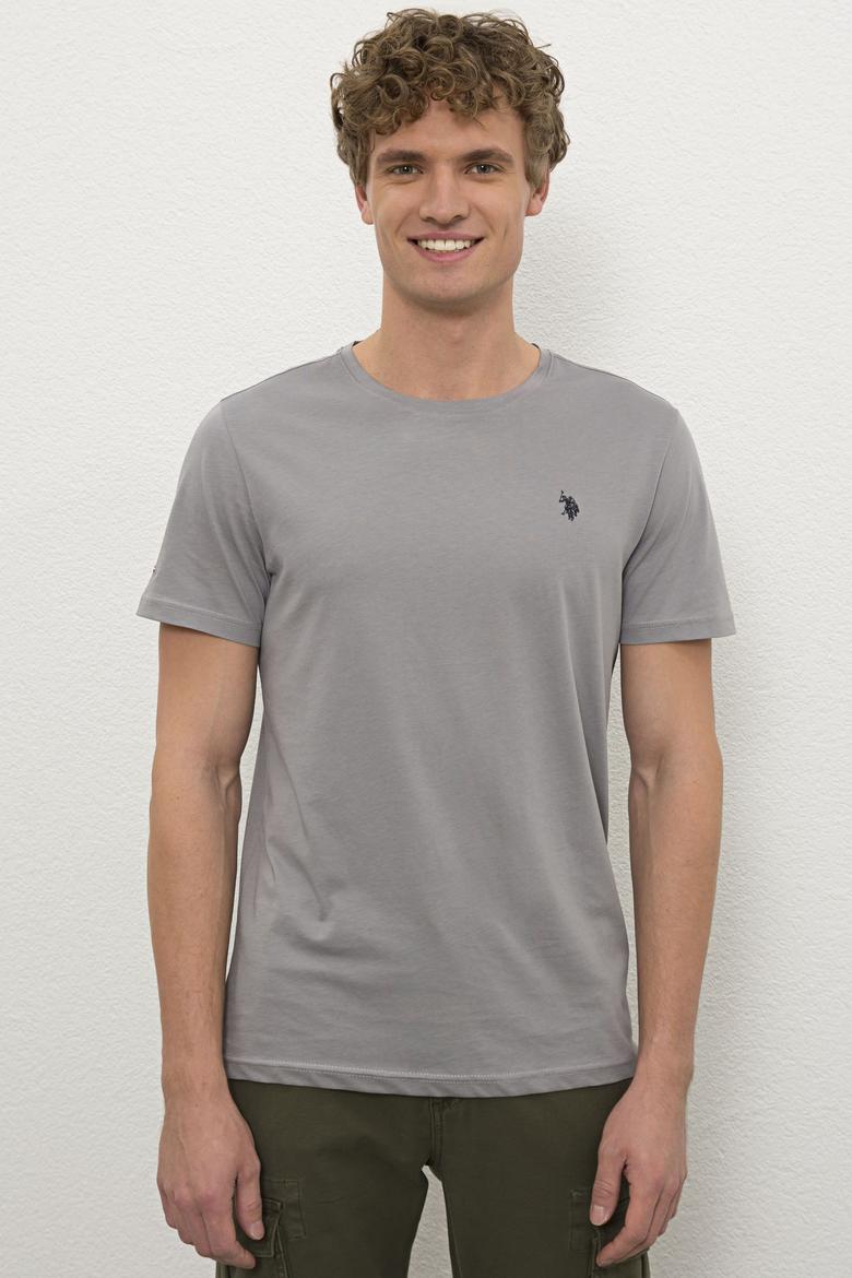 Erkek Gri Basic Tişört