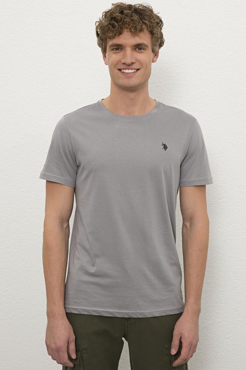 Erkek Gri Basic Tişört