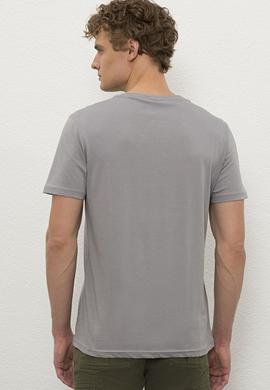 Erkek Gri Basic Tişört - 50222613011