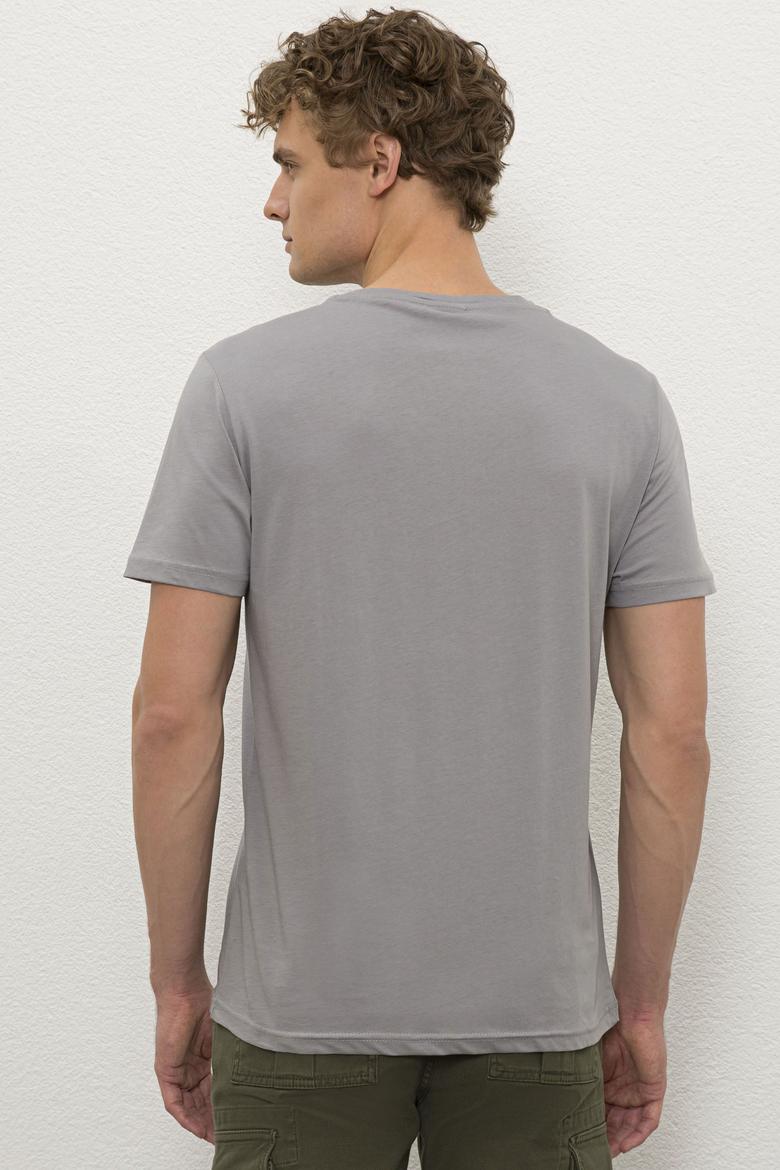 Erkek Gri Basic Tişört - 50222613011