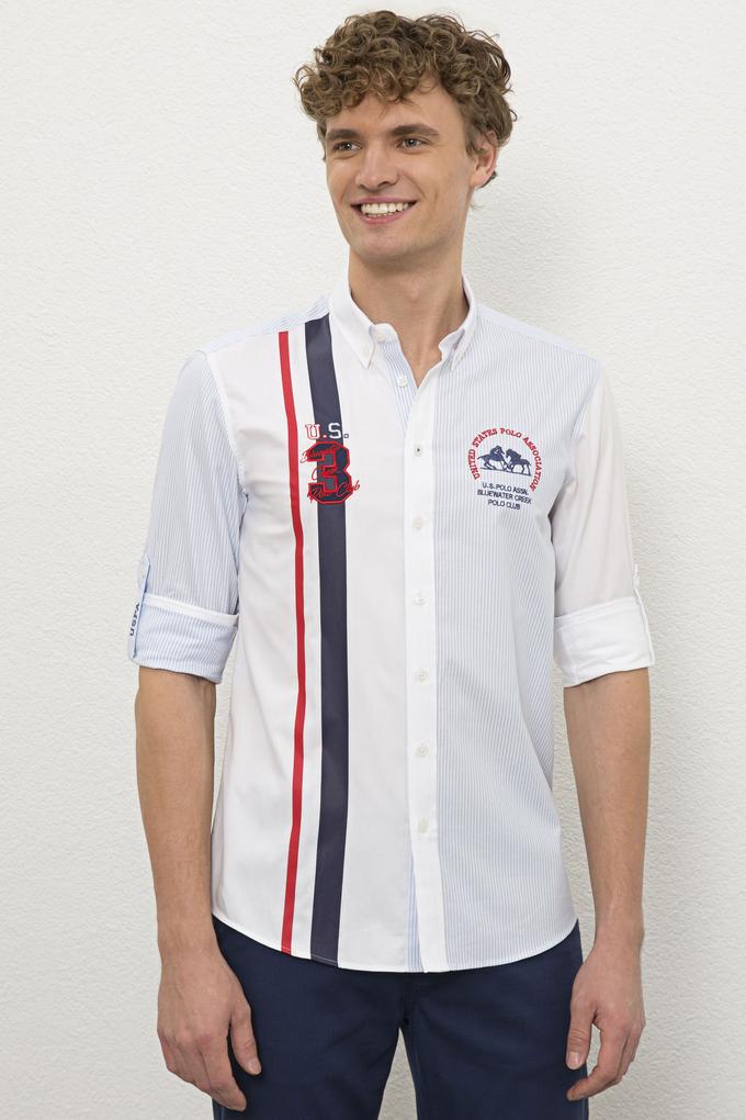 Erkek Beyaz Gömlek Uzunkol