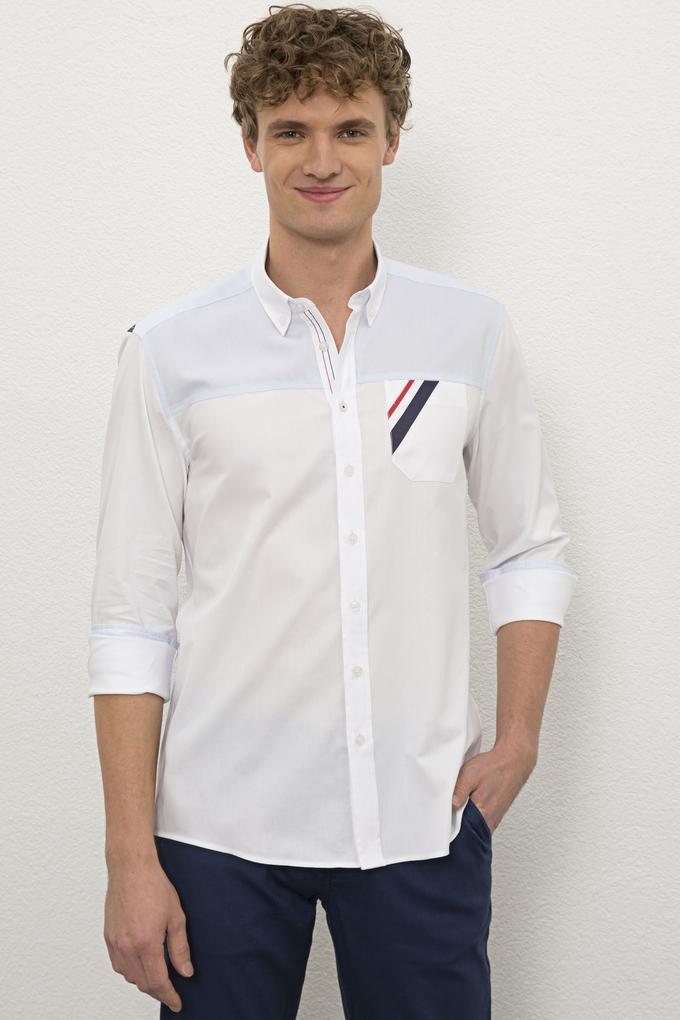 Erkek Beyaz Gömlek Uzunkol