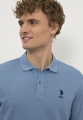 Erkek İndigo Polo Yaka T-Shirt Basic - 50222614026