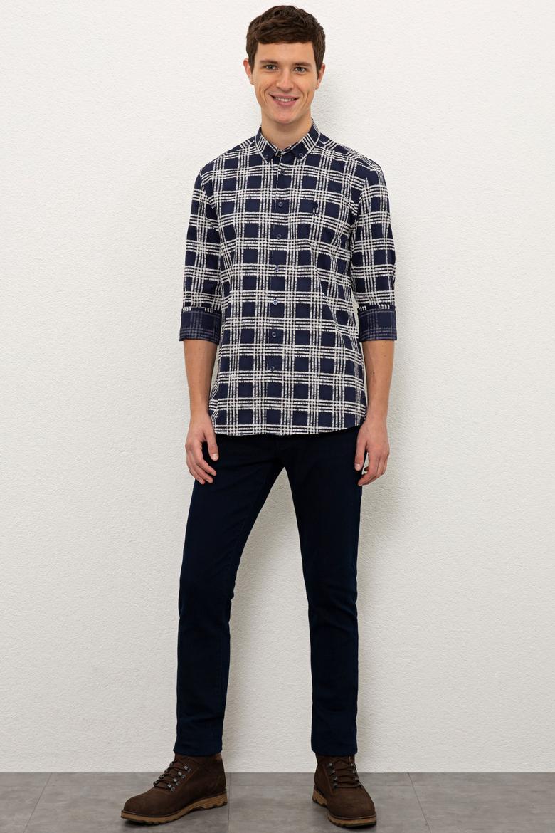 Erkek Lacivert Uzun Kollu Gömlek - 50226597005