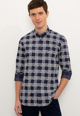 Erkek Lacivert Uzun Kollu Gömlek - 50226597005