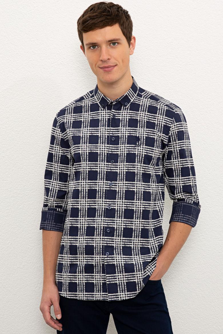 Erkek Lacivert Uzun Kollu Gömlek