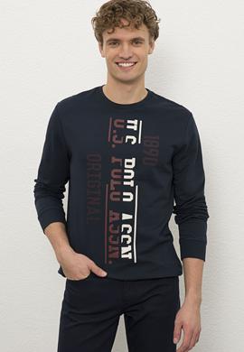 Erkek Lacivert Bisiklet Yaka Sweatshirt - 50225383017