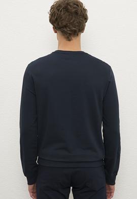 Erkek Lacivert Bisiklet Yaka Sweatshirt - 50225383017