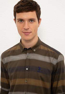 Erkek Haki Uzun Kollu Gömlek - 50226621007