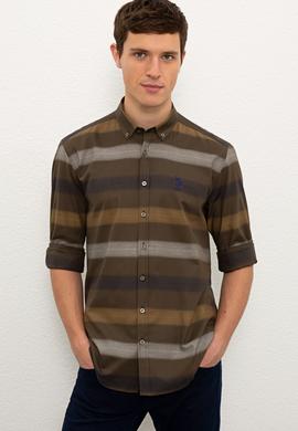 Erkek Haki Uzun Kollu Gömlek - 50226621007