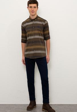 Erkek Haki Uzun Kollu Gömlek - 50226621007