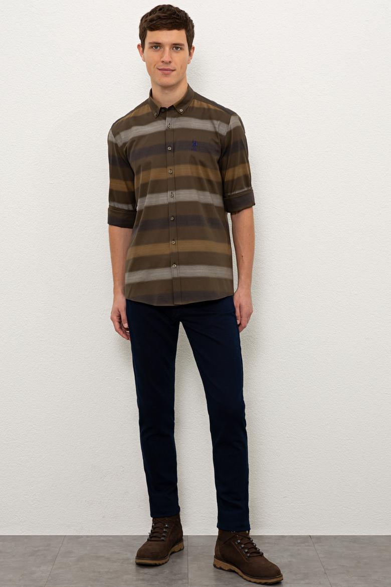 Erkek Haki Uzun Kollu Gömlek - 50226621007