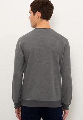 Erkek Antrasit Bisiklet Yaka Sweatshirt - 50225371027