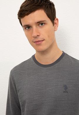 Erkek Antrasit Bisiklet Yaka Sweatshirt - 50225371027