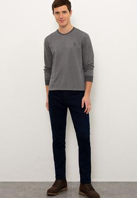 Erkek Antrasit Bisiklet Yaka Sweatshirt - 50225371027