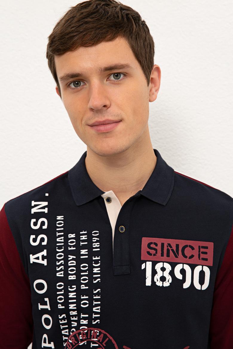 Erkek Bordo Polo Yaka Sweatshirt - 50225439021