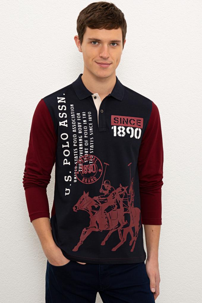 Erkek Bordo Polo Yaka Sweatshirt