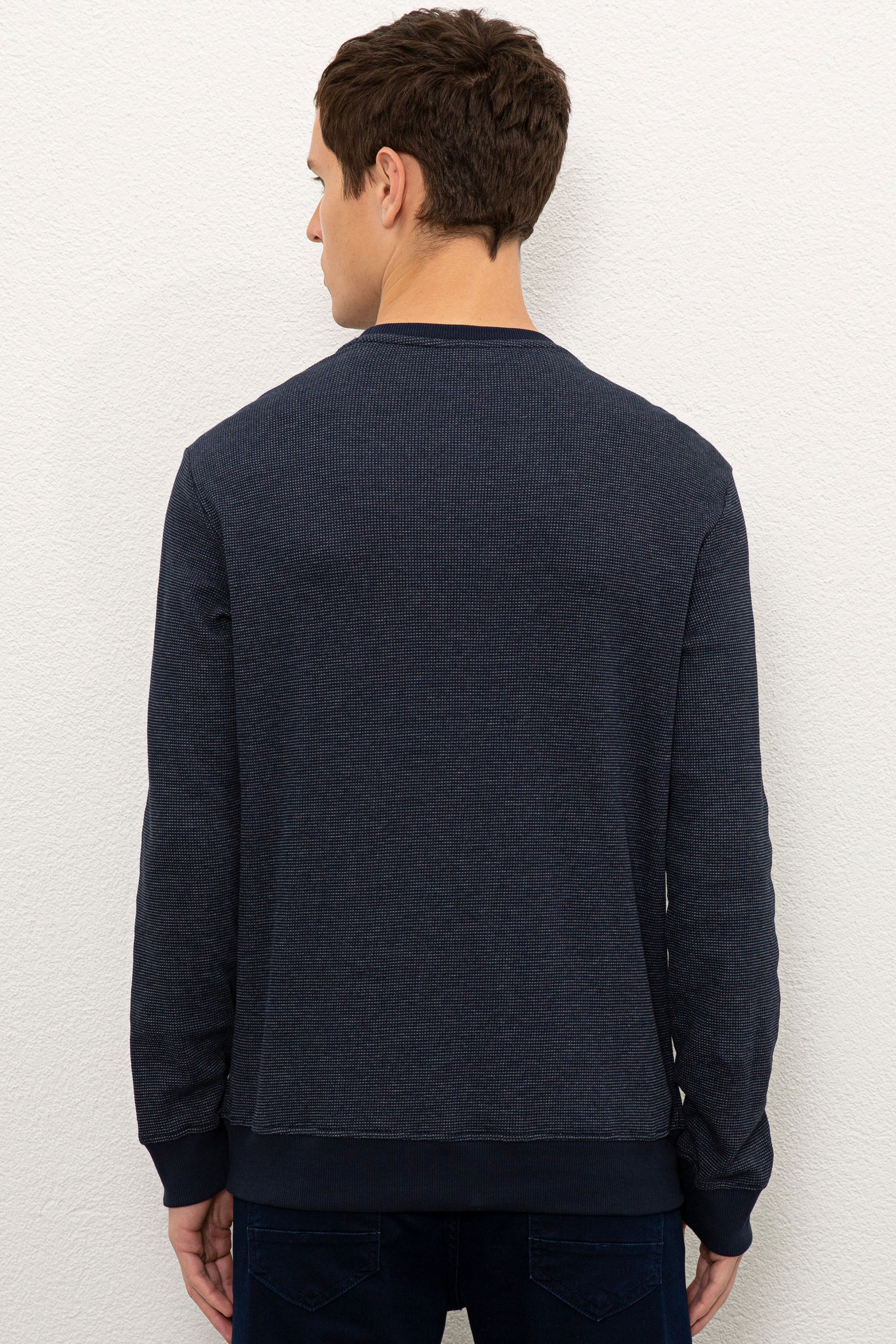 Erkek Lacivert Sweatshirt - Image 3