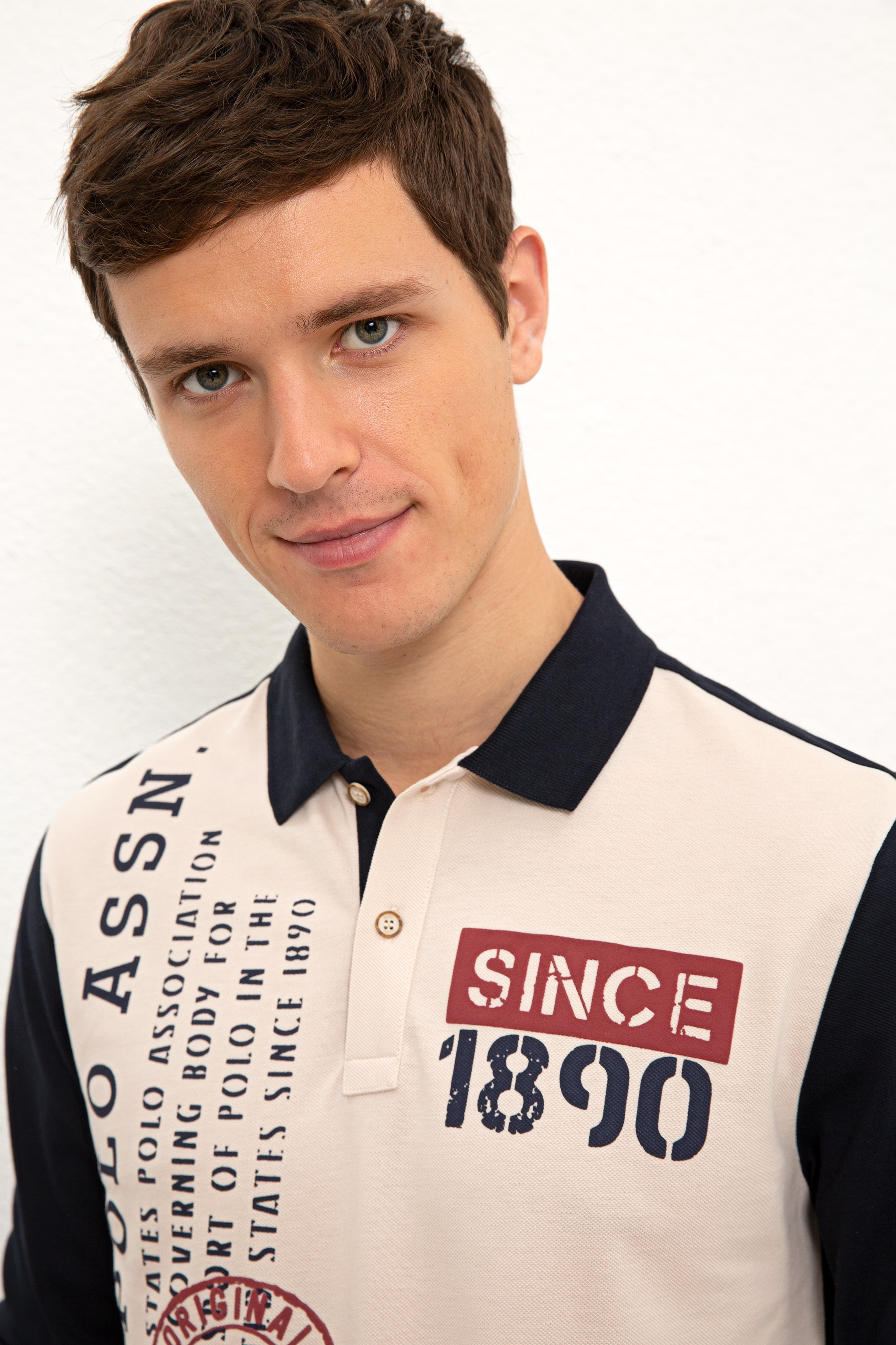 Erkek Lacivert Polo Yaka Sweatshirt - Image 2