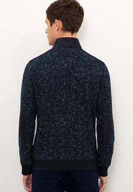 Erkek Lacivert Dik Yaka Sweatshirt - 50225447016