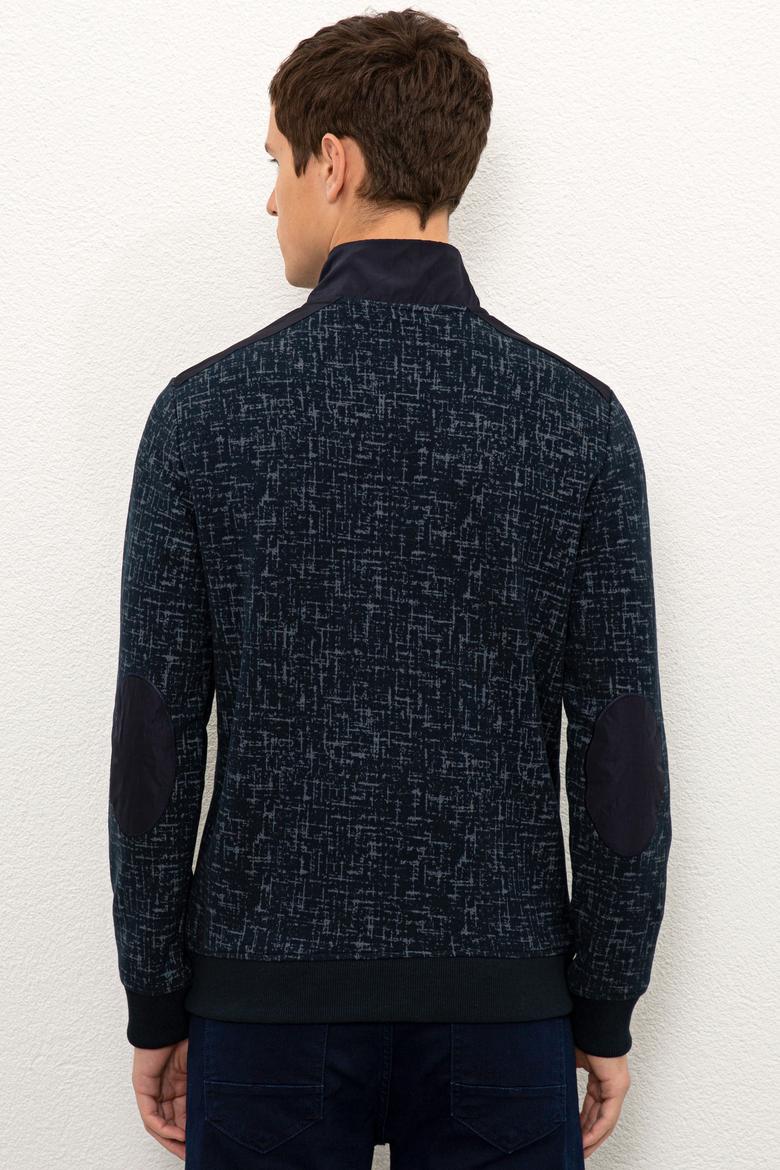 Erkek Lacivert Dik Yaka Sweatshirt - 50225447016