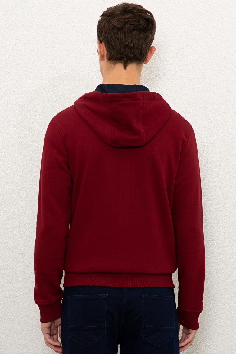 Erkek Bordo Örme Hırka - 50225494063