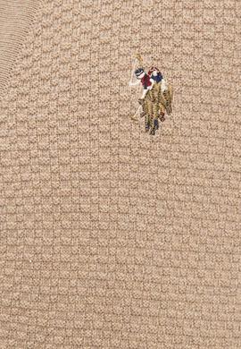 Erkek Camel Melanj V-Yaka Triko Hırka Basic - 50224887023