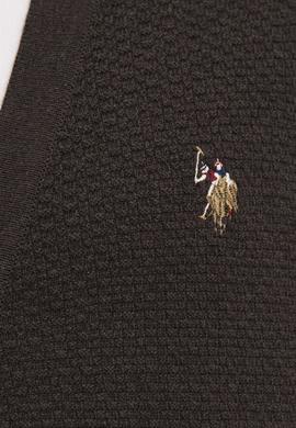 Erkek Kahverengi V-Yaka Triko Hırka Basic - 50224887033